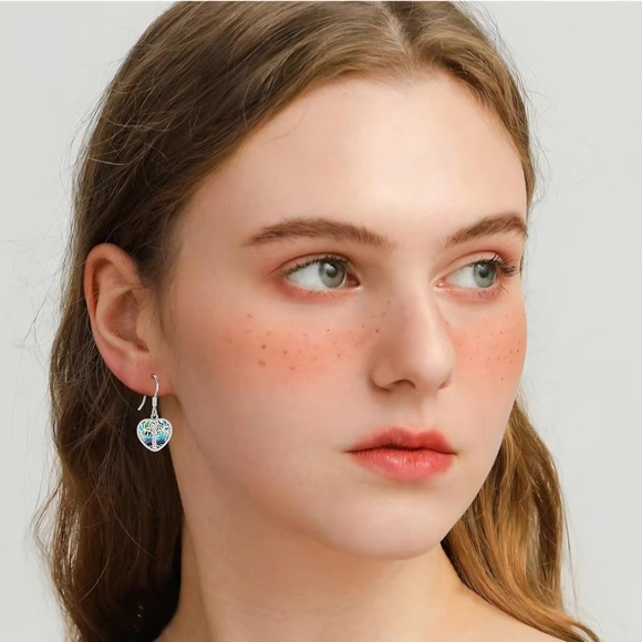 Sterling silver tree of life earrings Nwb - Picture 6 of 6